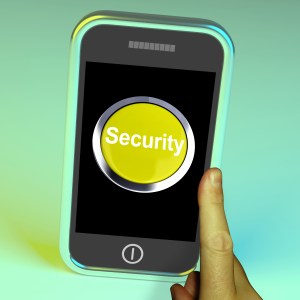 Security Button On Mobile Shows Encryption And Safety